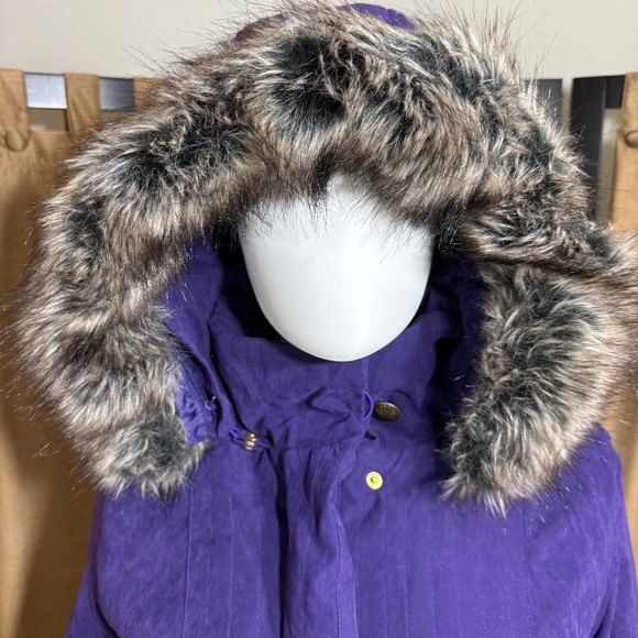 Studio Works Hooded Jacket Coat with Removal Hood with Fur Trim size S - Picture 3 of 14